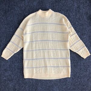 Basic Editions vintage pastel knit longline mock neck sweater size medium